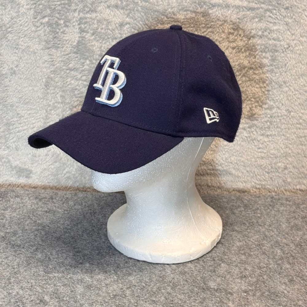 New Era Tampa Bay Rays Hat Mens Large XL Navy Blue 39THIRTY Stretch Fit MLB Cap